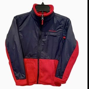 Columbia Jacket Boys Size Medium 10/12. Red Navy Fleece